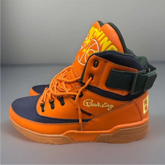 Patrick Ewing 33 HI Sneakers Orange Navy Gum Sole Size 12 Retro High Top - Picture 2 of 7